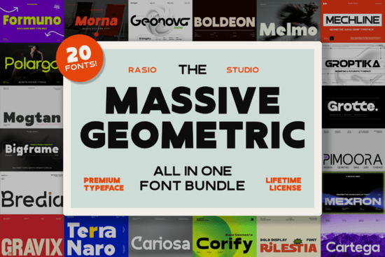 Massive Geometric Bundle Font